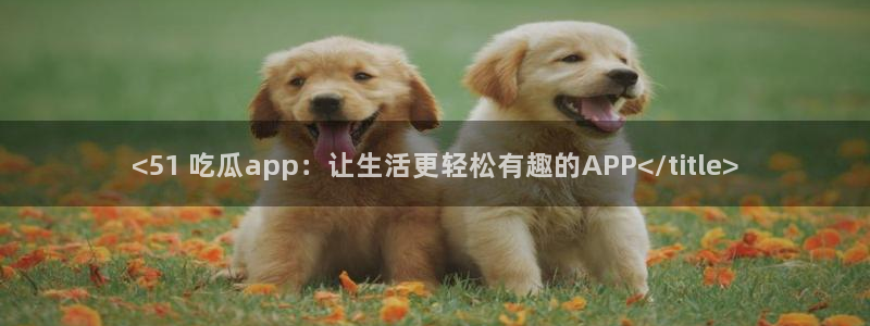 吃瓜是什么意思:<51 吃瓜app:让生活更轻松有趣的APP</title>