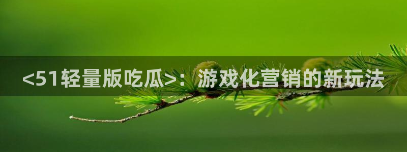 51吃瓜张津瑜：<51轻量版吃瓜>：游戏化营销的新玩法